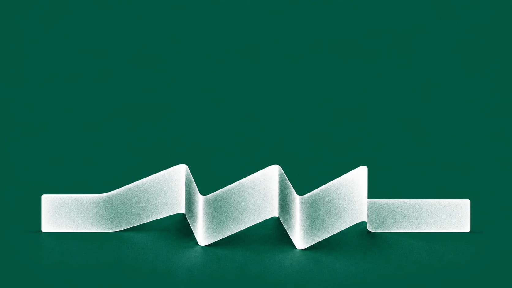 A continuous frosted strip compresses a long route into three deliberate folds.